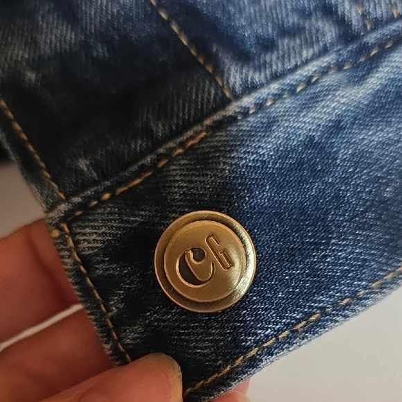 NWT $118 GAP X CULT GAIA ASYMMETRICAL BLUE DENIM JACKET SIZE XS - Picture 7 of 12